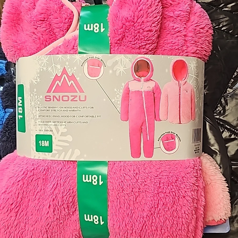 Snozu Infant 2-piece Fleece Set, pink nwt 18m